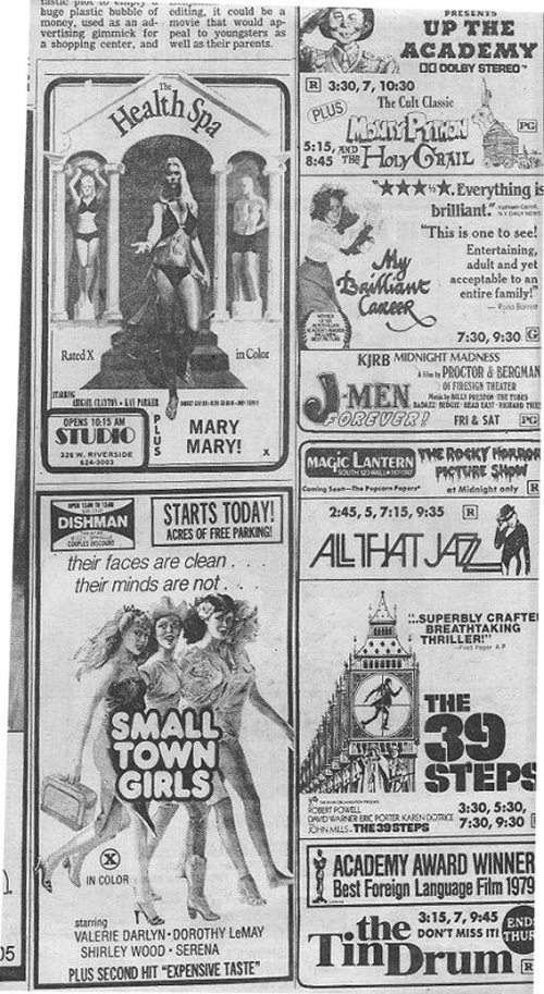 1980s Movie Advertisement Newspaper Clipping