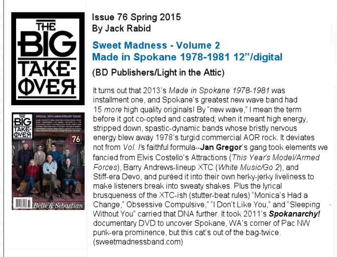 Sweet Madness, Big Takeover Magazine