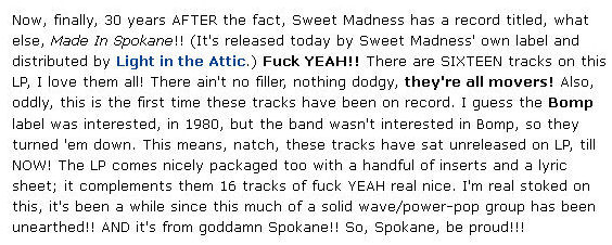 Sweet Madness - Made in Spokane 1979-1981